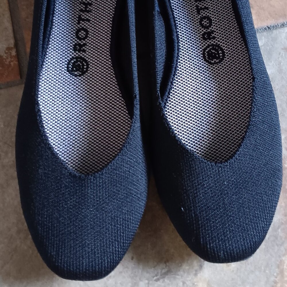 Rothy's The Square Women's Slip-On Shoes, Squared-Toe Flats, Sz 9 Black